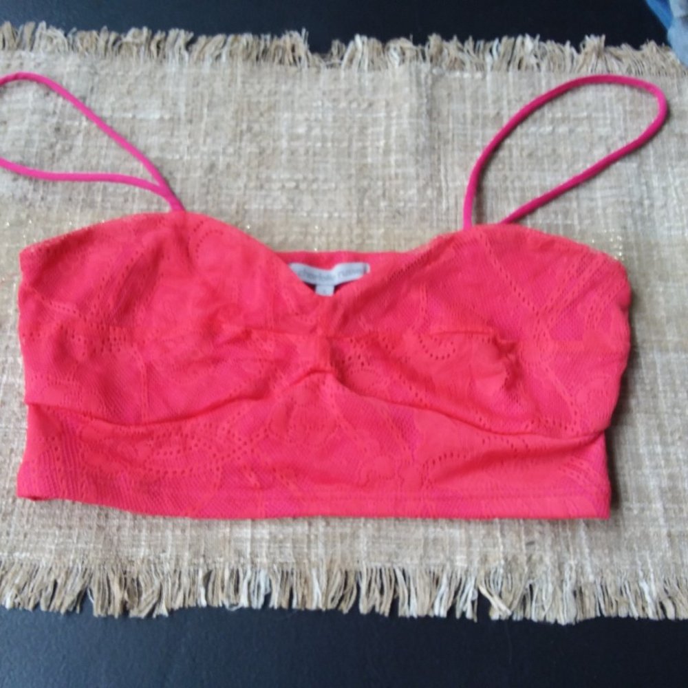 Charlotte Russe lace bralette, pink, size small